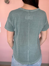 Load image into Gallery viewer, sage mineral wash tee