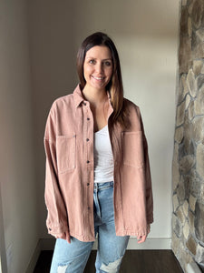 mauve denim jacket