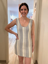 Load image into Gallery viewer, denim + cream stripe knit dress