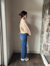 Load image into Gallery viewer, button fly patch pocket cuffed wide leg jeans