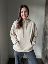 Load image into Gallery viewer, taupe cotton hooded sweatshirt