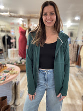 Load image into Gallery viewer, evergreen performance fleece zip sweatshirt