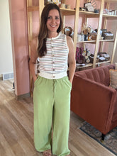 Load image into Gallery viewer, dusty pink + blue stripe knit top