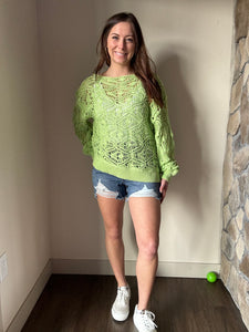 kiwi open weave sweater