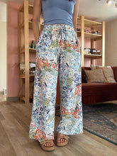 Load image into Gallery viewer, blue, green + orange floral wide leg pant