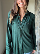 Load image into Gallery viewer, ultra soft hunter green button down flannel