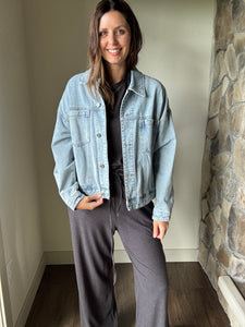 buttery-soft charcoal short sleeve jumpsuit