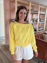Load image into Gallery viewer, abbie yellow off shoulder sweatshirt