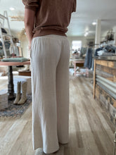 Load image into Gallery viewer, oatmeal smocked waist wide leg pants
