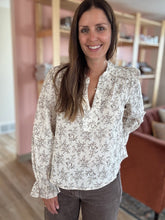 Load image into Gallery viewer, dried floral cotton blouse