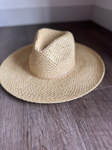 natural basket weave sun hat