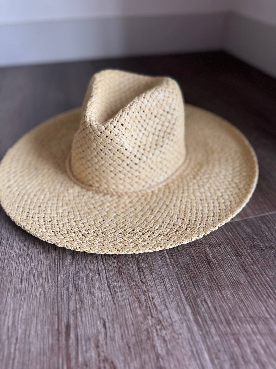 natural basket weave sun hat