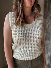 Load image into Gallery viewer, elsie sleeveless ivory waffle sweater