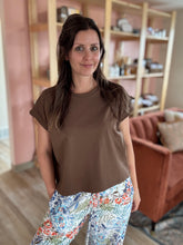 Load image into Gallery viewer, blue, green + orange floral wide leg pant