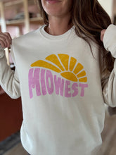 Load image into Gallery viewer, retro midwest sun sweatshirt