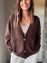 Load image into Gallery viewer, comfy brown button cardigan