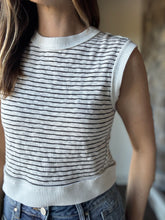 Load image into Gallery viewer, black + white stripe sleeveless top