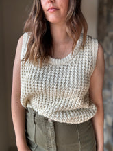 Load image into Gallery viewer, elsie sleeveless ivory waffle sweater