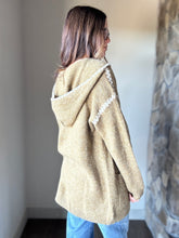 Load image into Gallery viewer, golden brown stitch detail hooded cardigan