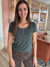 Load image into Gallery viewer, evanore pine henley top