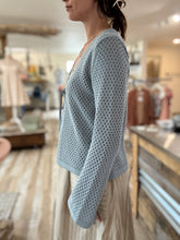 Load image into Gallery viewer, seafoam open knit tie front cardigan