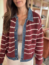 Load image into Gallery viewer, layered red stripe cardigan