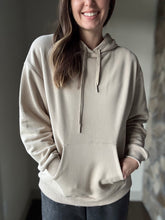 Load image into Gallery viewer, taupe cotton hooded sweatshirt