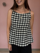 Load image into Gallery viewer, black+white gingham tank