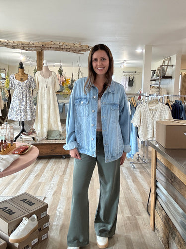 oversized light boyfriend denim jacket