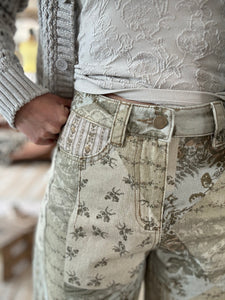 vintage floral barrel pants