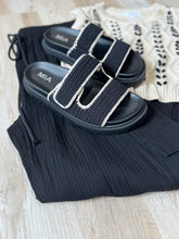 Load image into Gallery viewer, mia black crochet slide sandals