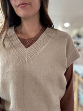 Load image into Gallery viewer, latte v-neck short sleeve sweater