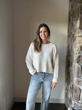 Load image into Gallery viewer, lightweight white waffle sweater
