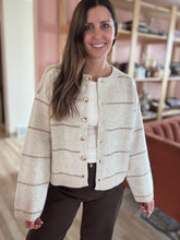 Load image into Gallery viewer, rory neutral stripe button cardigan