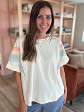 Load image into Gallery viewer, retro rainbow cream top