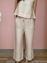 Load image into Gallery viewer, oatmeal contrast stitch flowy pants