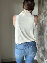 Load image into Gallery viewer, soft ronan ivory turtle neck sleeveless top