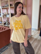 Load image into Gallery viewer, here comes the sun golden vintage tee