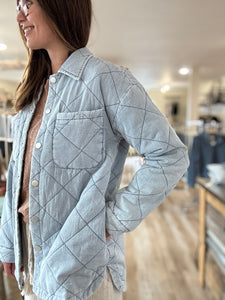 light denim quilted jacket