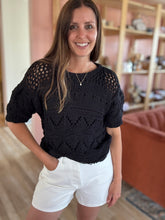 Load image into Gallery viewer, annette black open knit sweater