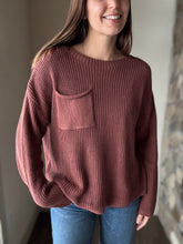 Load image into Gallery viewer, rosy mauve pocket sweater