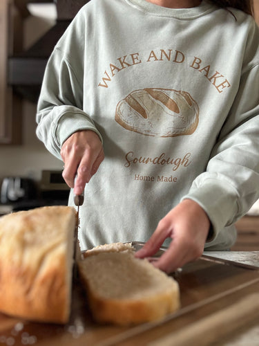 wake + bake sourdough sweatshirt