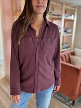Load image into Gallery viewer, soft burgundy flannel shirt