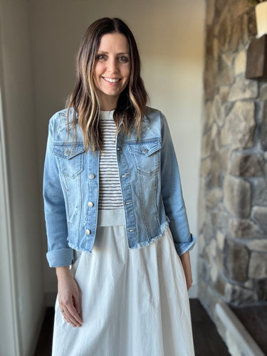 light distressed denim jacket