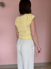 Load image into Gallery viewer, butter yellow crochet top