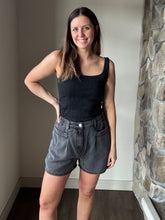 Load image into Gallery viewer, charcoal denim shorts