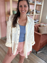 Load image into Gallery viewer, rose french terry stripe shorts