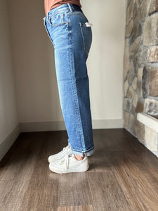 midrise ankle boyfriend cuff jeans