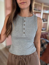Load image into Gallery viewer, grey henley tank
