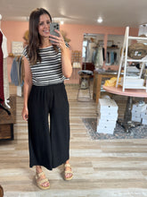 Load image into Gallery viewer, black + ivory stripe moonlit path top